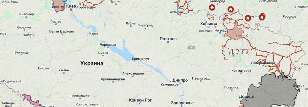 Интерактивная карта боевых действий в Украине